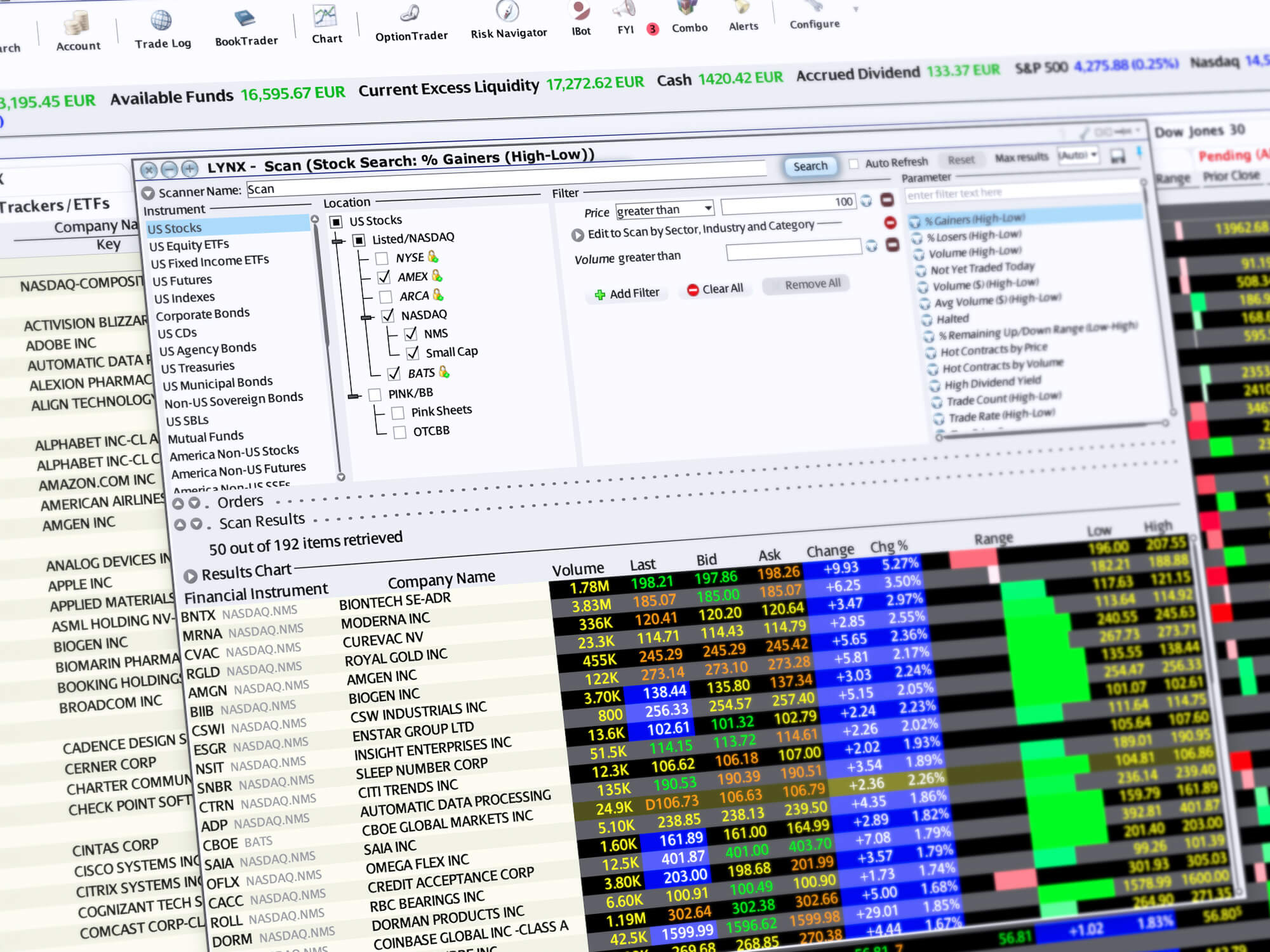 MarketScanner, dzięki któremu inwestor może wygodnie filtrować najlepsze akcje według określonych kryteriów